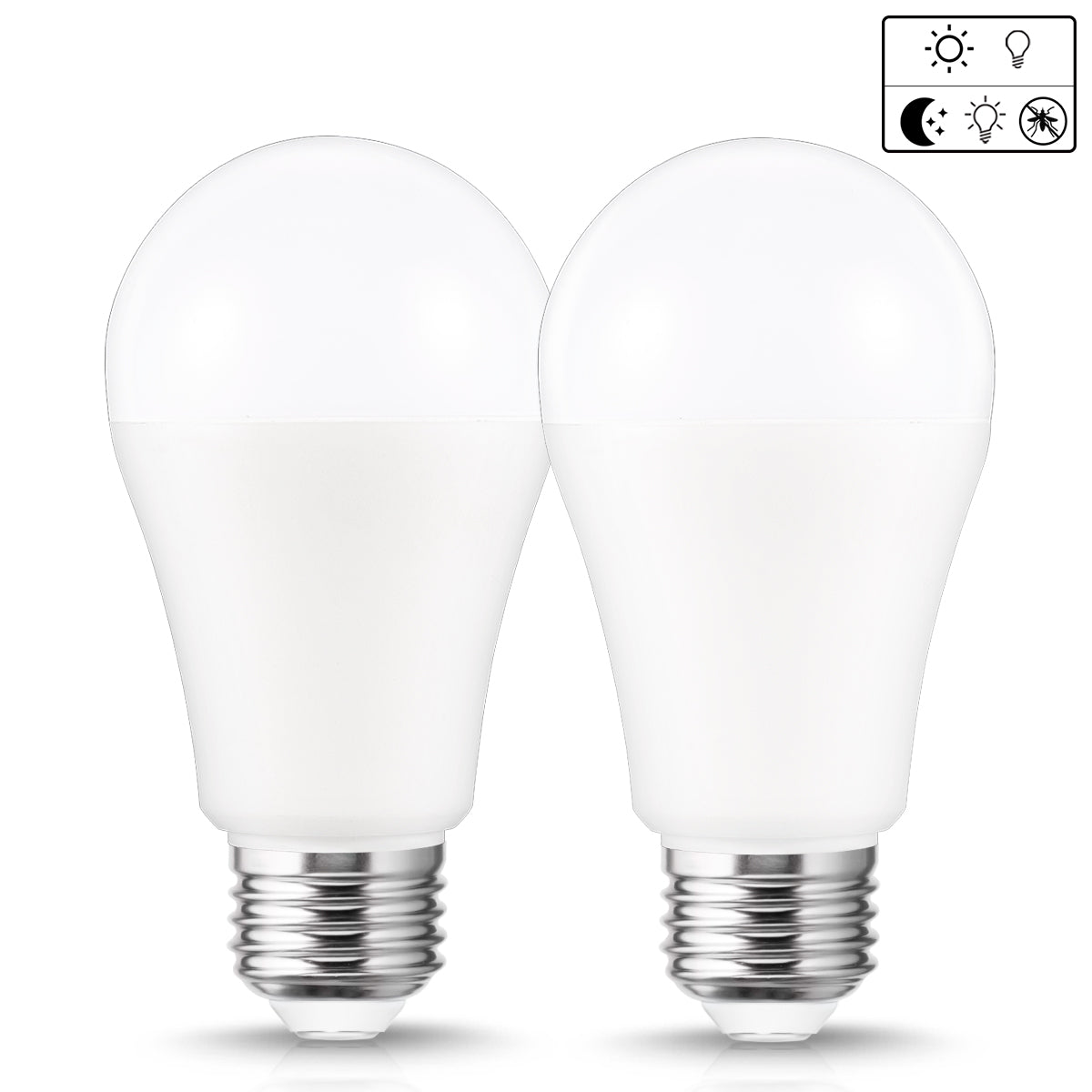 YANSUN 12-Watts Dusk to Dawn Yellow 2000K A19 E26 LED Bug Light Bb (2-Pack)