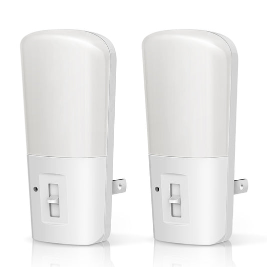 YANSUN 1W Plug-in Light Sensor Integrated LED Night Light, Vertical Mosquito Repellent, Amber, White, 2-Pack