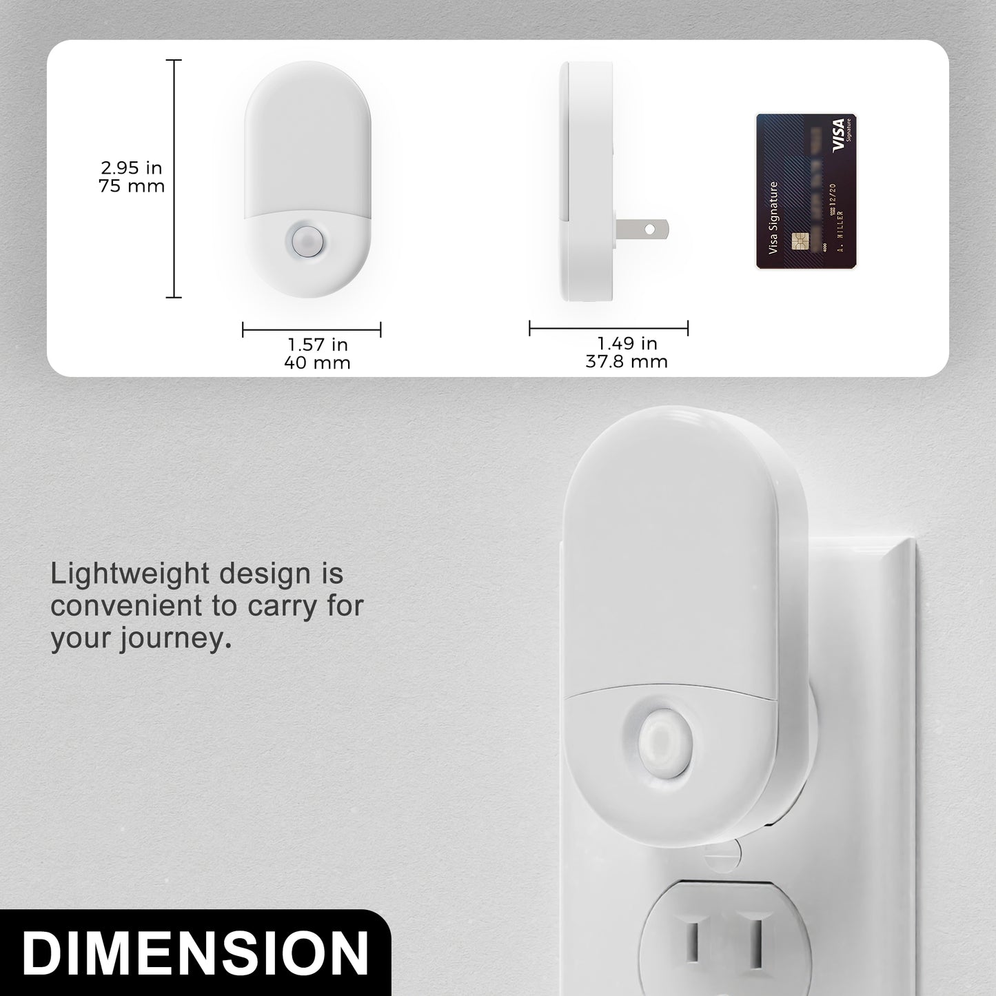 YANSUN 0.6-W
att Integrated LED Dimmable Horizontal Night Light, White 5000K, Dusk to Dawn, White, 2-Pack