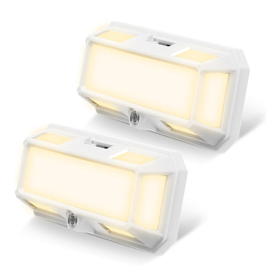 1-Light Dimmable LED Night Light Plug in with Dusk to Dawn Sensor, 3000K 0-250LM for Bathroom, Hallway, Bedroom (2-Pack)