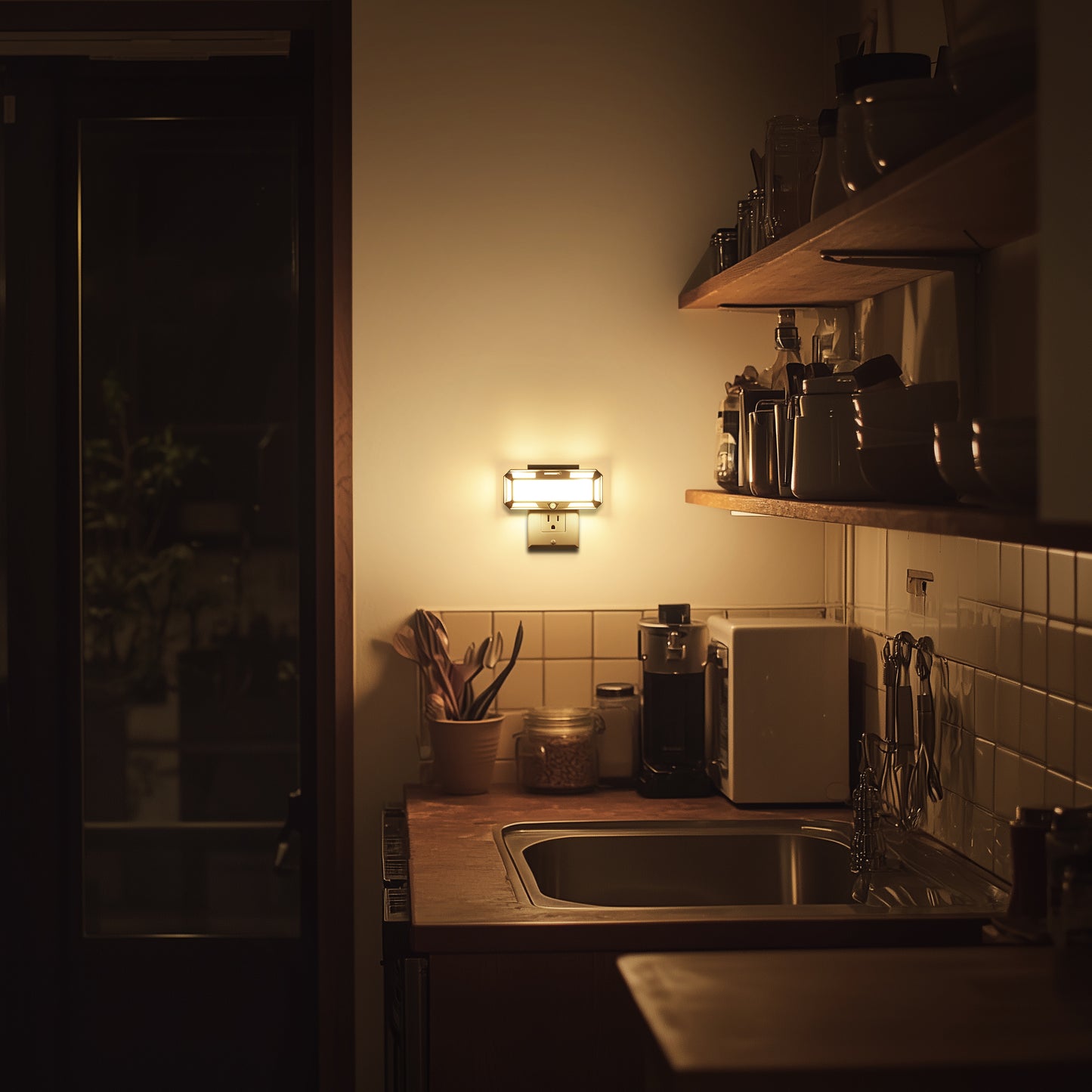 1-Light Dimmable LED Night Light Plug in with Dusk to Dawn Sensor, 3000K 0-250LM for Bathroom, Hallway, Bedroom (2-Pack)