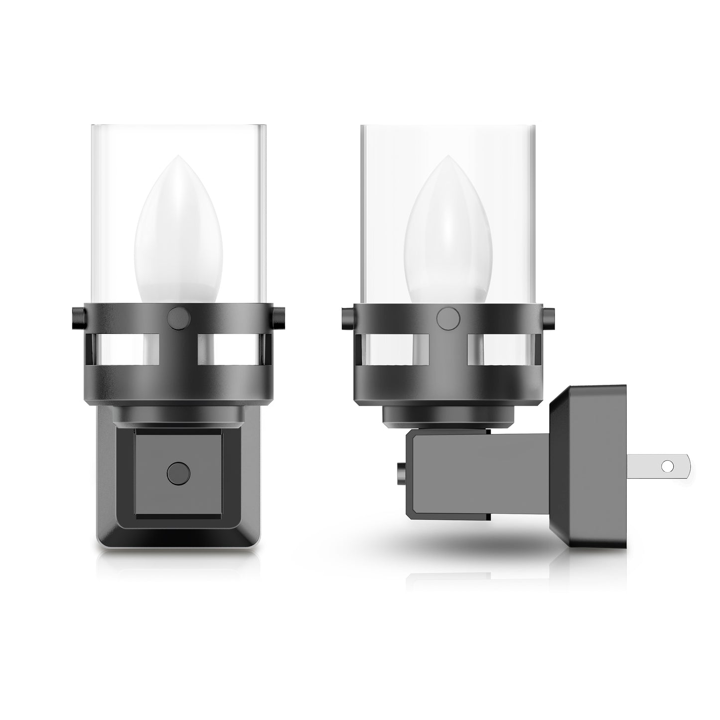 Candle Night Light Plug in 2-Pack with Dusk to Dawn Sensor, 3000K Warm White LED for Kids, Hallway, Bathroom, Bedroom
