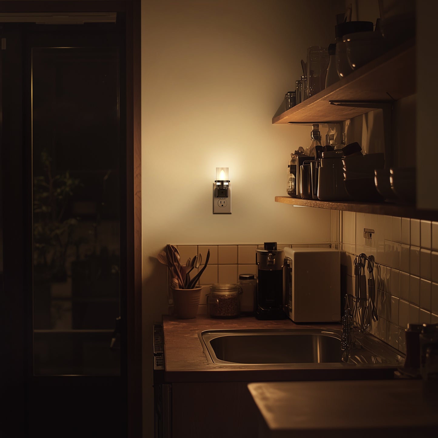Candle Night Light Plug in 2-Pack with Dusk to Dawn Sensor, 3000K Warm White LED for Kids, Hallway, Bathroom, Bedroom