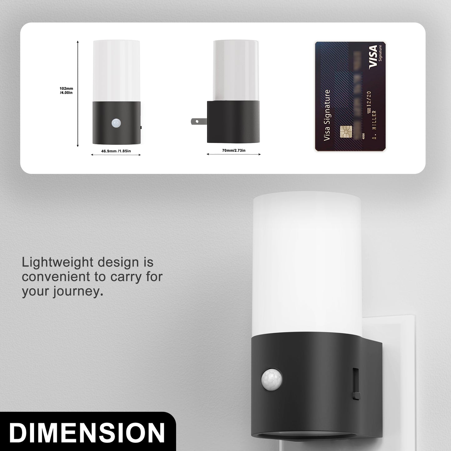 LED Motion Sensor Night Light Plug in 2-Pack, 100LM Dimmable, 3000K Soft White, Auto On/Off for Hallway, Bedroom