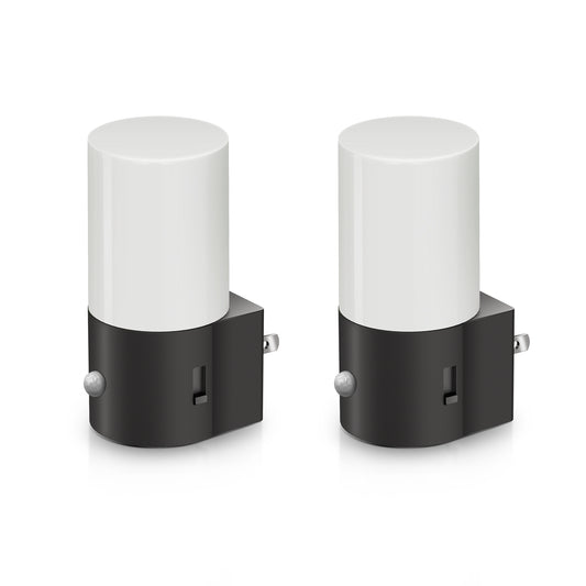YANSUN LED Motion Sensor Night Light Plug 100LM Dimmable, 3000K Soft White, Auto On/Off (2-Pack)