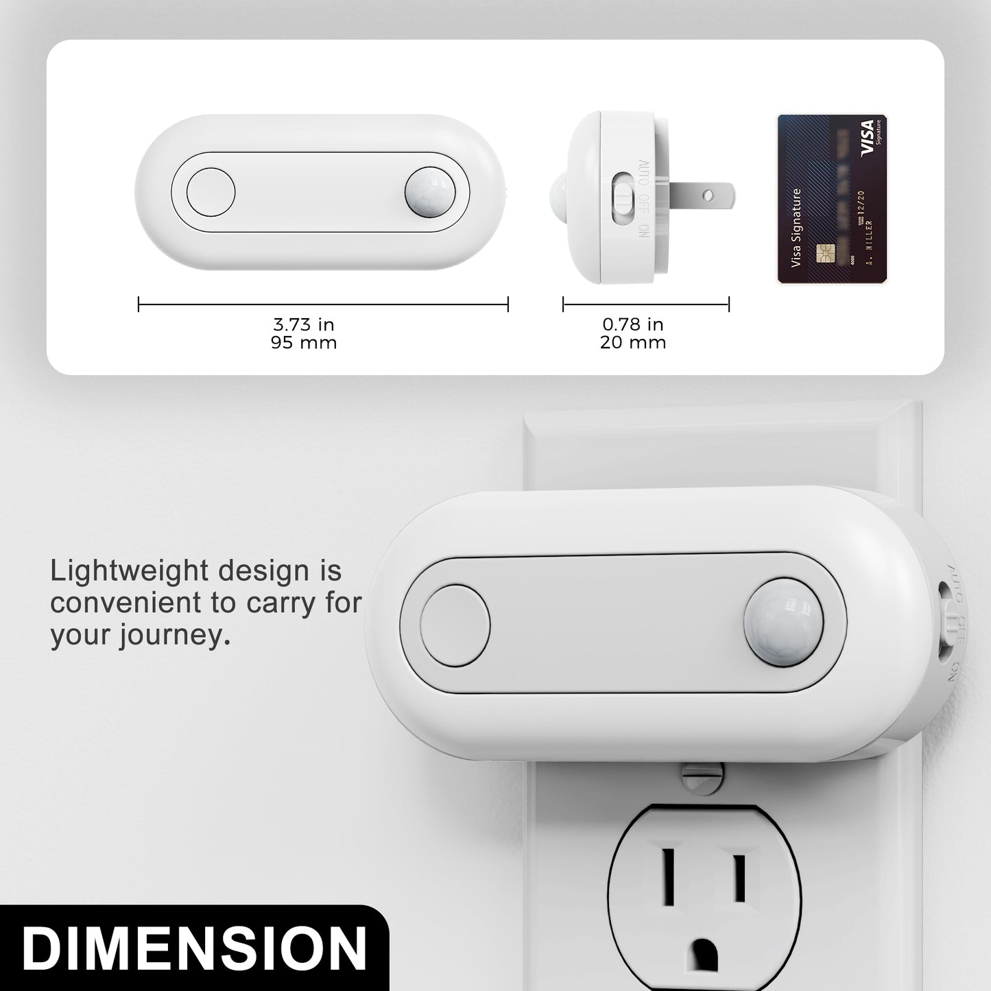 Motion Sensor Dusk to Dawn Night Light Plug in [2-Pack], Dimmable 30/60/100LM for Hallway, Bedroom, Kids Room