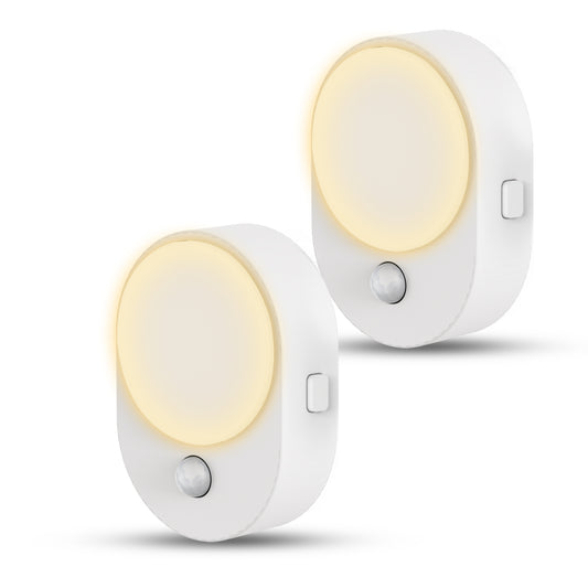 LED Motion Sensor Night Light [2-Pack], Dusk to Dawn & Motion Activated, Dimmable 30/60LM for Bathroom, Hallway, Kitchen