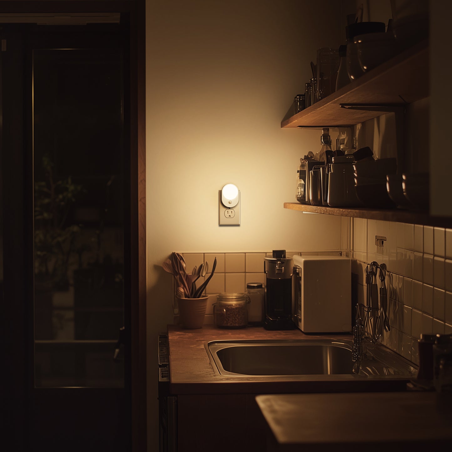 LED Motion Sensor Night Light [2-Pack], Dusk to Dawn & Motion Activated, Dimmable 30/60LM for Bathroom, Hallway, Kitchen