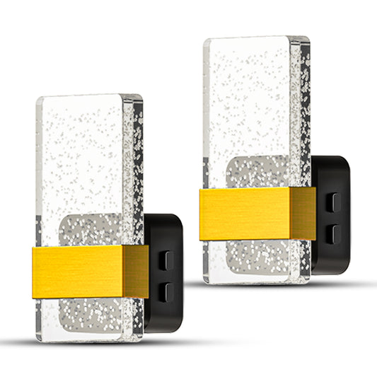 YANSUN 1-Watt Acrylic Column Plug-in Integrated LED Night Light with Light Sensor, RGB & 2700K, Up & Down Glow,  Black, 2-Pack