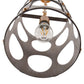 1-Light Farmhouse Black and Wood Chandelier, Metal Cage Pendant Light for Kitchen Island, Hallway, Bedroom