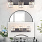 24 in. 3-Light Black Square Crystal Bathroom 3CCT Integrated LED Vanity Light Fixture