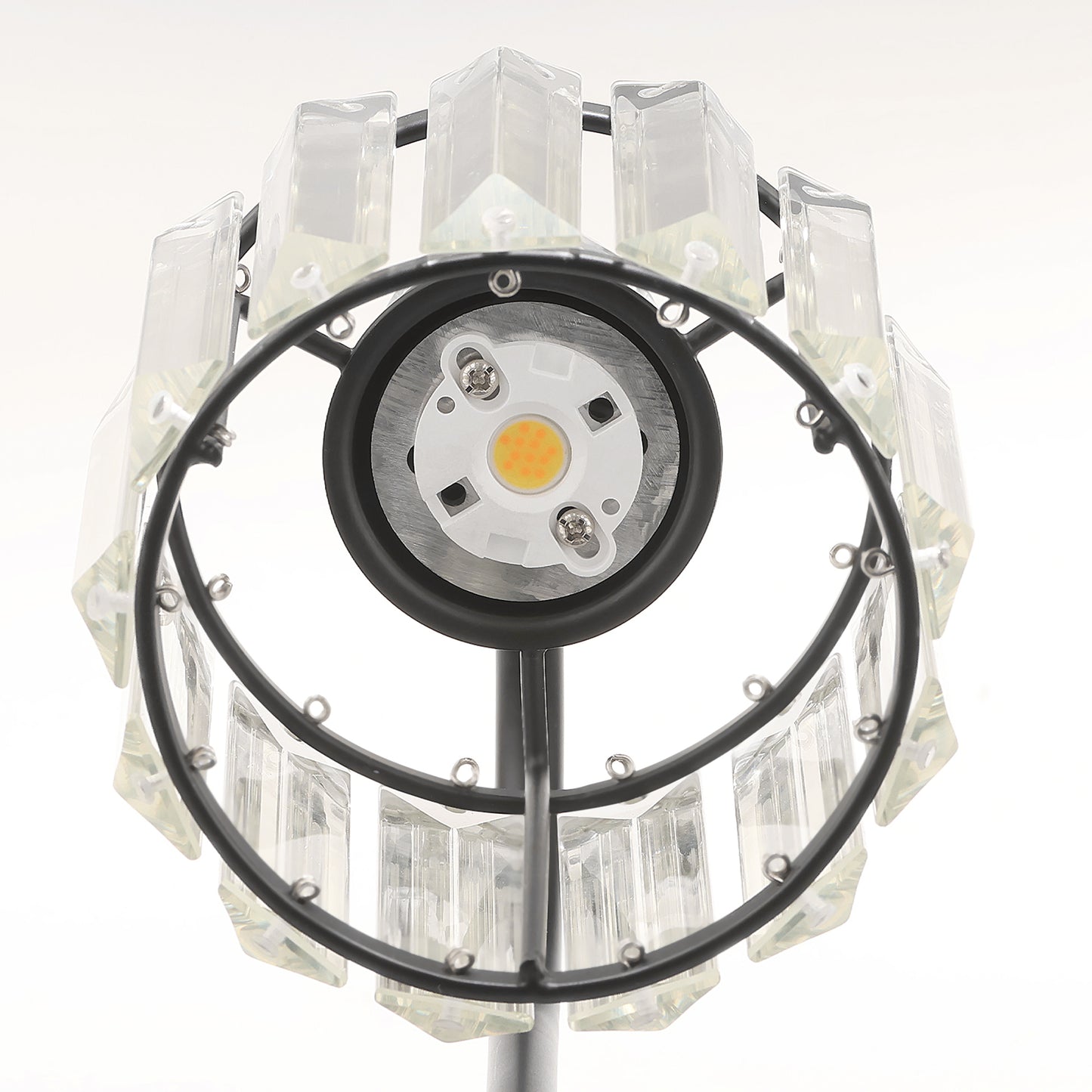 24 in. 3-Light Black Square Crystal Bathroom 3CCT Integrated LED Vanity Light Fixture