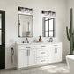 24 in. 3-Light Black Square Crystal Bathroom 3CCT Integrated LED Vanity Light Fixture