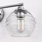24 in. 3-Light Chrome Modern Globe Vanity Light for Bathroom with Clear Glass Shades