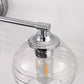 24 in. 3-Light Chrome Modern Globe Vanity Light for Bathroom with Clear Glass Shades