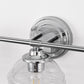 24 in. 3-Light Chrome Modern Globe Vanity Light for Bathroom with Clear Glass Shades