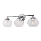 24 in. 3-Light Chrome Modern Globe Vanity Light for Bathroom with Clear Glass Shades