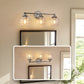 24 in. 3-Light Chrome Modern Globe Vanity Light for Bathroom with Clear Glass Shades