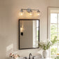24 in. 3-Light Chrome Modern Globe Vanity Light for Bathroom with Clear Glass Shades
