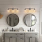 24 in. 3-Light Chrome Modern Globe Vanity Light for Bathroom with Clear Glass Shades