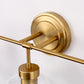 24 in. 3-Light Mid-Century Modern Globe Bathroom Vanity Light, Brass Gold Round Wall Fixture with Clear Glass Shades