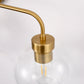 24 in. 3-Light Mid-Century Modern Globe Bathroom Vanity Light, Brass Gold Round Wall Fixture with Clear Glass Shades