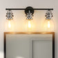 24 in. 3-Light Black and Nickel Modern Bell Vanity Light for Bathroom Mirror with Clear Glass Shades