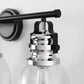 24 in. 3-Light Black and Nickel Modern Bell Vanity Light for Bathroom Mirror with Clear Glass Shades