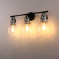 24 in. 3-Light Black and Nickel Modern Bell Vanity Light for Bathroom Mirror with Clear Glass Shades