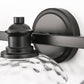 25 in. 3-Light Black Vanity Light with Clear Cylinder Glass Shades - Wall Sconce for Bathroom, Vanity, and Powder Room