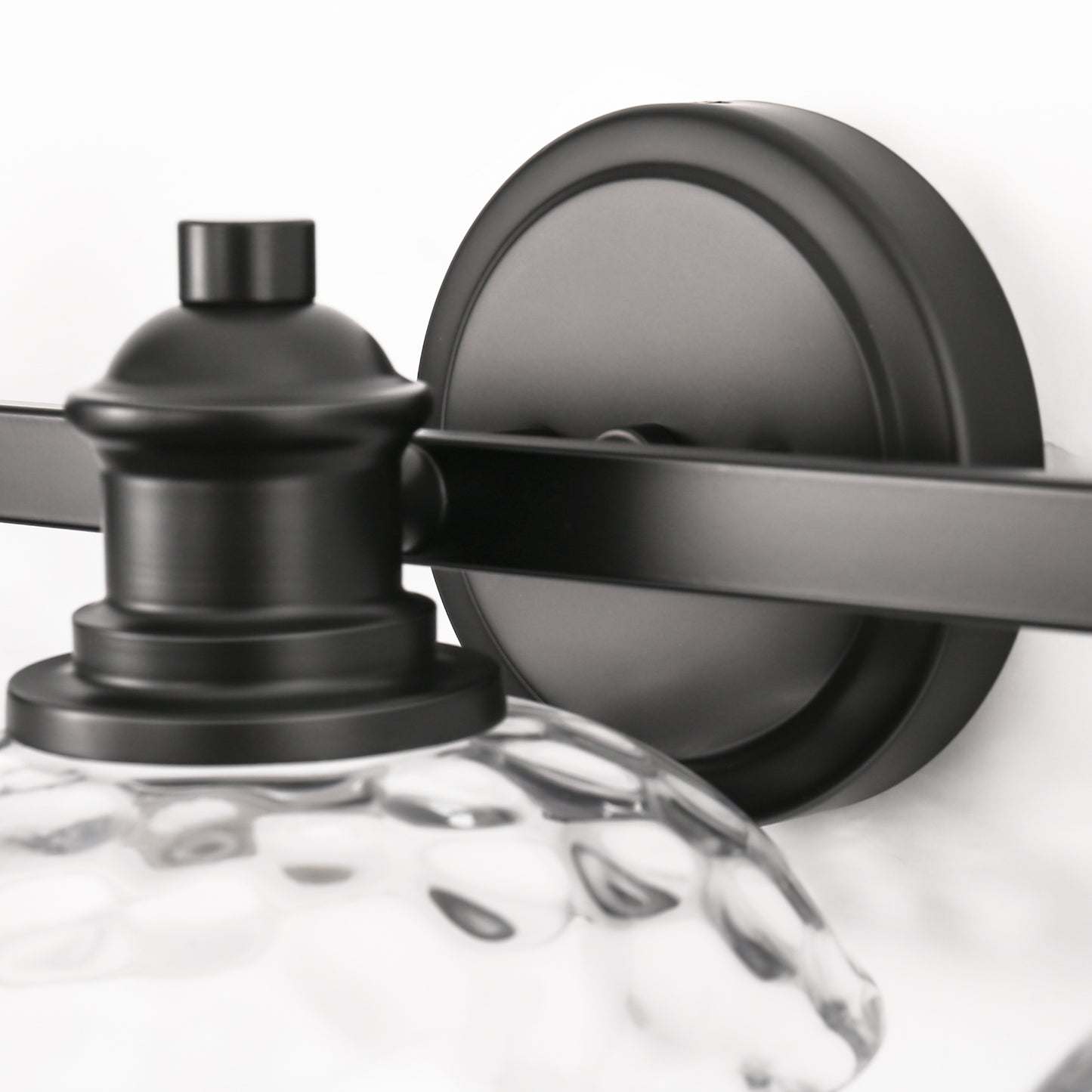 25 in. 3-Light Black Vanity Light with Clear Cylinder Glass Shades - Wall Sconce for Bathroom, Vanity, and Powder Room