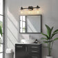 25 in. 3-Light Black Vanity Light with Clear Cylinder Glass Shades - Wall Sconce for Bathroom, Vanity, and Powder Room
