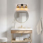 24 in. 3-Light Black and Gold Modern Bell Vanity Light for Bathroom Mirror with Metal Shades