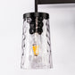22 in. 3-Light Black Industrial Bell Vanity Light for Bathroom Mirror with Water Glass Shades