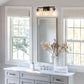 22 in. 3-Light Black Industrial Bell Vanity Light for Bathroom Mirror with Water Glass Shades