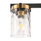24 in. 3-Light Brushed Brass Bathroom Vanity Light with Seeded Glass Shades, Mid-Century Modern Wall Sconce for Bathroom