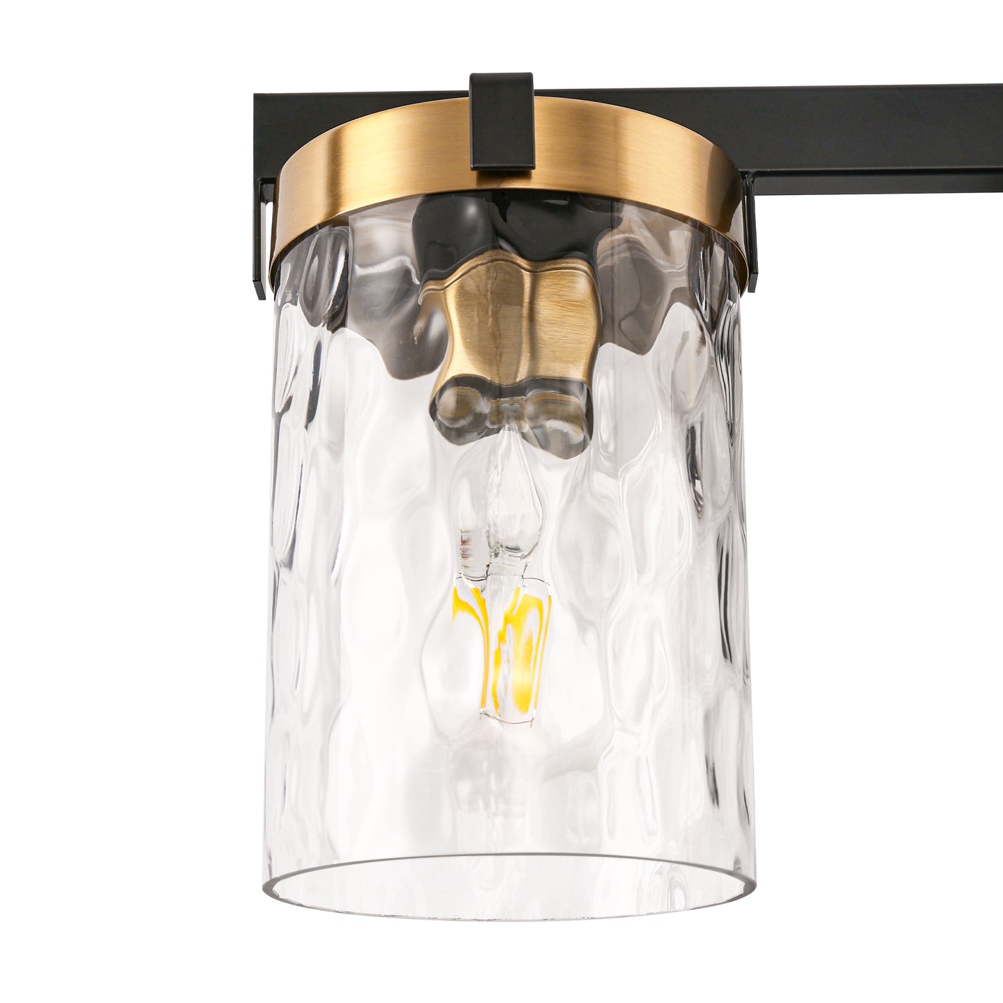 24 in. 3-Light Brushed Brass Bathroom Vanity Light with Seeded Glass Shades, Mid-Century Modern Wall Sconce for Bathroom