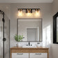 24 in. 3-Light Brushed Brass Bathroom Vanity Light with Seeded Glass Shades, Mid-Century Modern Wall Sconce for Bathroom