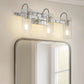 24 in. 3-Light Chrome Bathroom Vanity Light, Wall Sconce with Clear Glass Shades for Bathroom and Vanity Enhancement