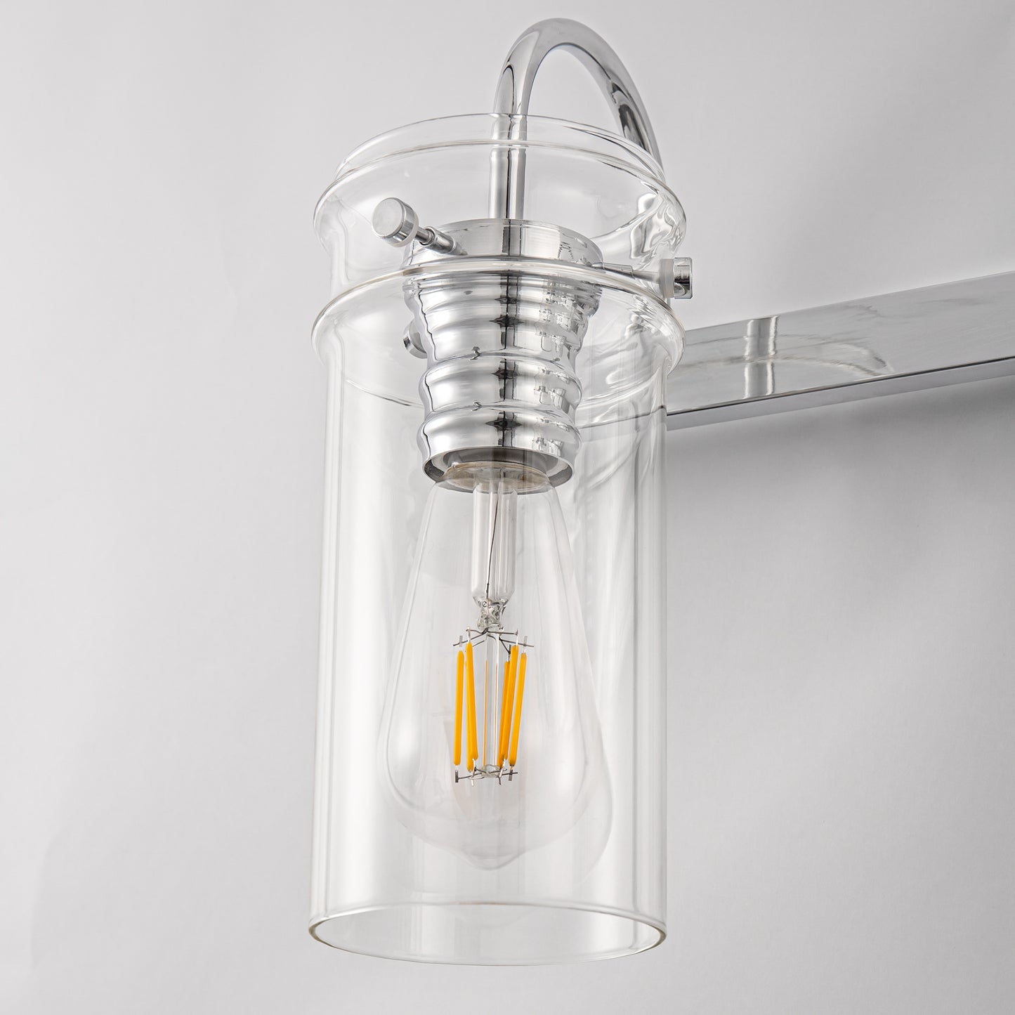 24 in. 3-Light Chrome Bathroom Vanity Light, Wall Sconce with Clear Glass Shades for Bathroom and Vanity Enhancement