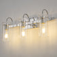24 in. 3-Light Chrome Bathroom Vanity Light, Wall Sconce with Clear Glass Shades for Bathroom and Vanity Enhancement