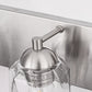 22 in. 3 Light Nickel Modern Unique Cylinder Vanity Light for Bathroom Mirror with Glass Shades