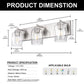 22 in. 3 Light Nickel Modern Unique Cylinder Vanity Light for Bathroom Mirror with Glass Shades