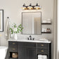 24 in. 3 Light Chrome and Wood Grain Modern Unique Bell Vanity Light for Bathroom, Kitchen with White Metal Shades