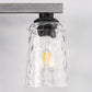 26 in. 3 Light Black and Wood Grain Rustic Farmhouse Bell Vanity Light for Bathroom Mirror with Water Glass