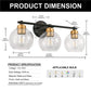 22 in. 3-Light Black and Gold Modern Bathroom Vanity Light with Clear Glass Shades, Wall Sconce for Large Spaces