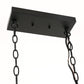 Rustic 5-Light Kitchen Island and Dining Room Light, Farmhouse Linear Chandelier with Black and Brown Wood Finish