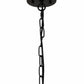 Farmhouse 1-Light Wood Grain Pendant with Large Clear Glass Shade, Rustic E26 Hanging Light for Kitchen Island