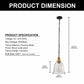 Farmhouse 1-Light Wood Grain Pendant with Large Clear Glass Shade, Rustic E26 Hanging Light for Kitchen Island