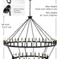 70 in. 64-Light Black Farmhouse Wagon Wheel Chandelier 2-Tiers Extra-Large Pendant Light Fixtures for Living Room